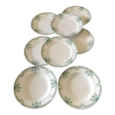 Set of 12 Terre de fer Fushia/Onnaing mixed plates