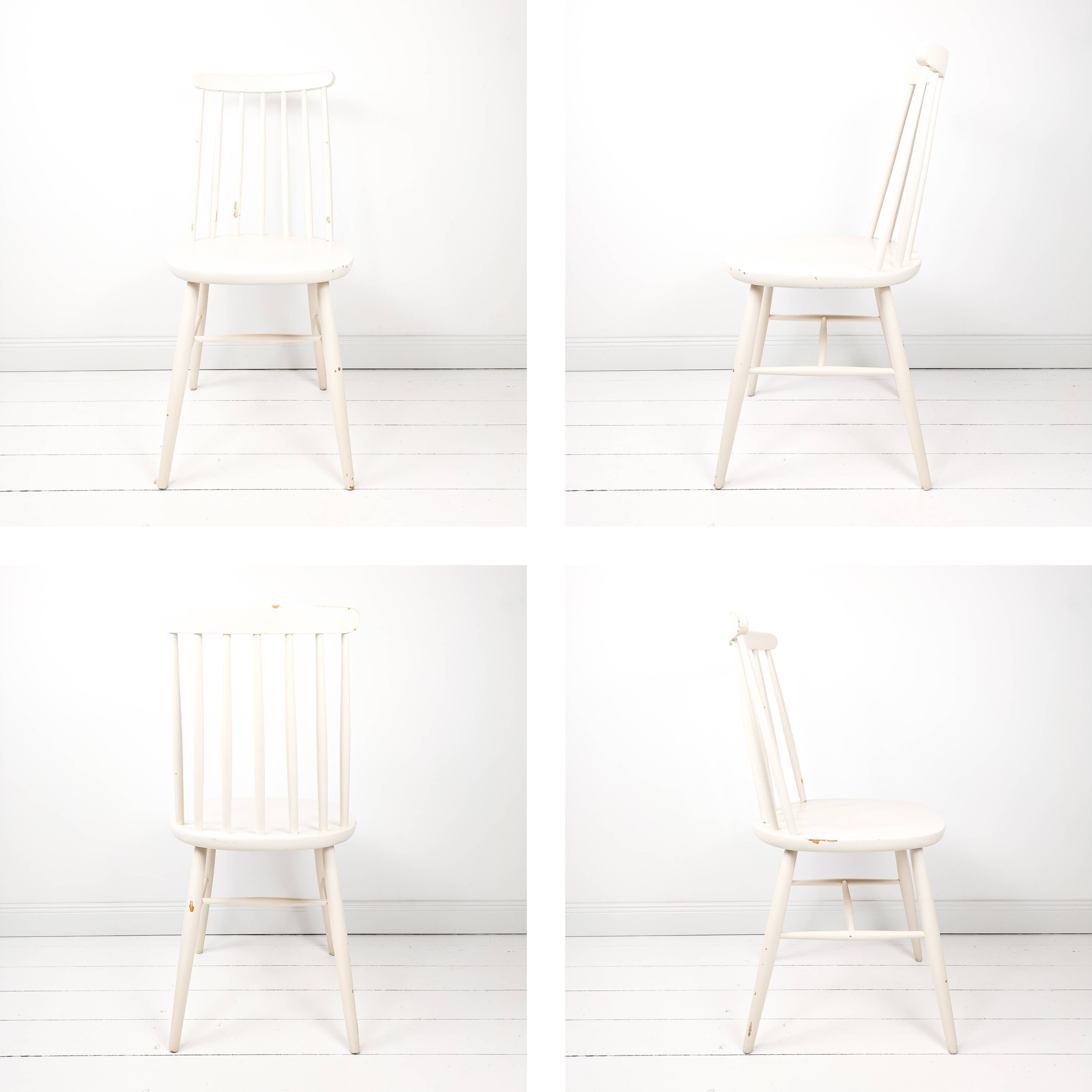 Chaise de soutien vintage blanc cassé Mid Century Retro Skandi Scandinave Kitchen Chair Salle à mang