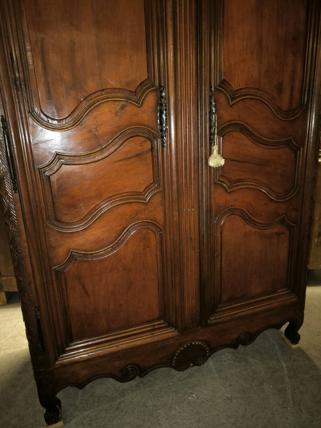 Louis XV period wardrobe in solid walnut