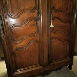 Louis XV period wardrobe in solid walnut