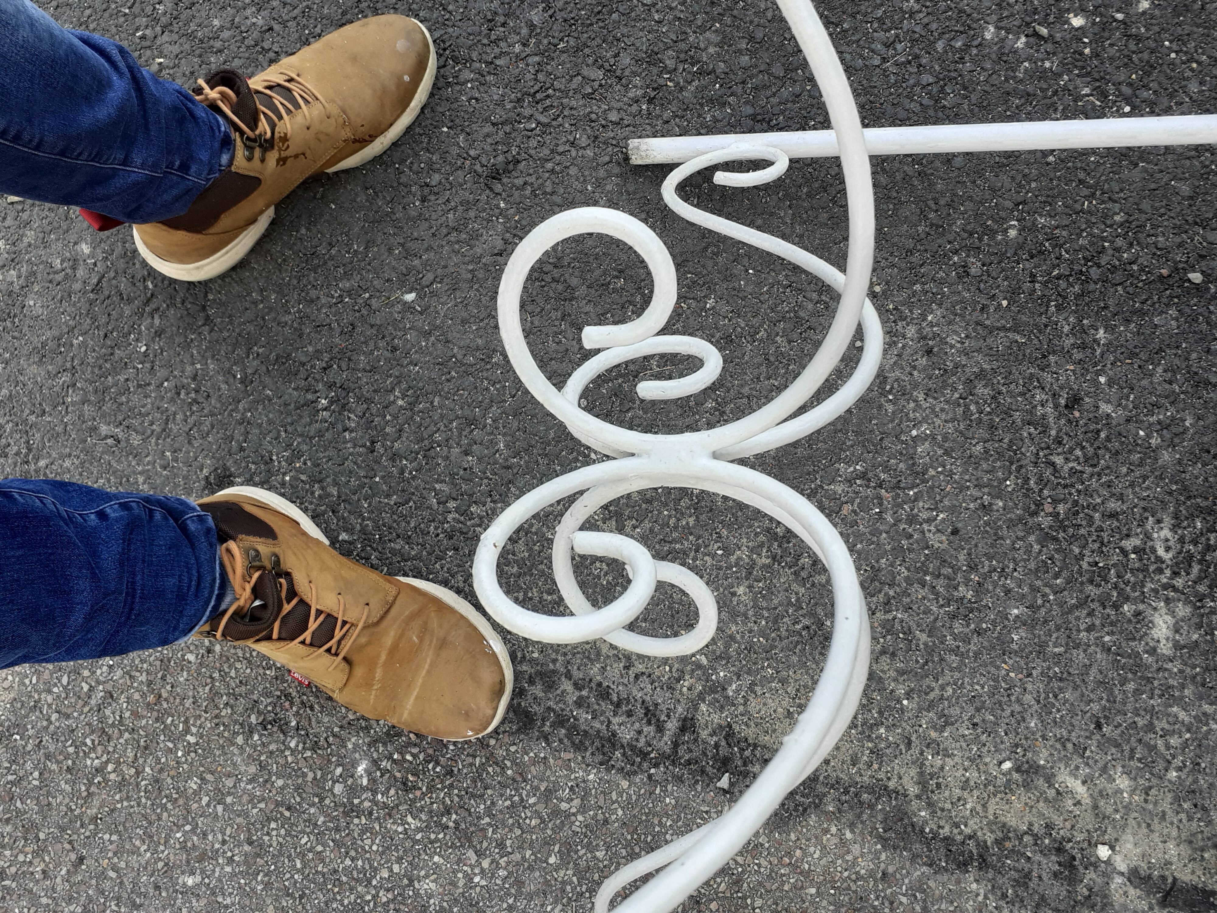 Old wrought iron garden furniture