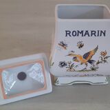 Apothecary pot "Rosemary" in faience of Moustiers