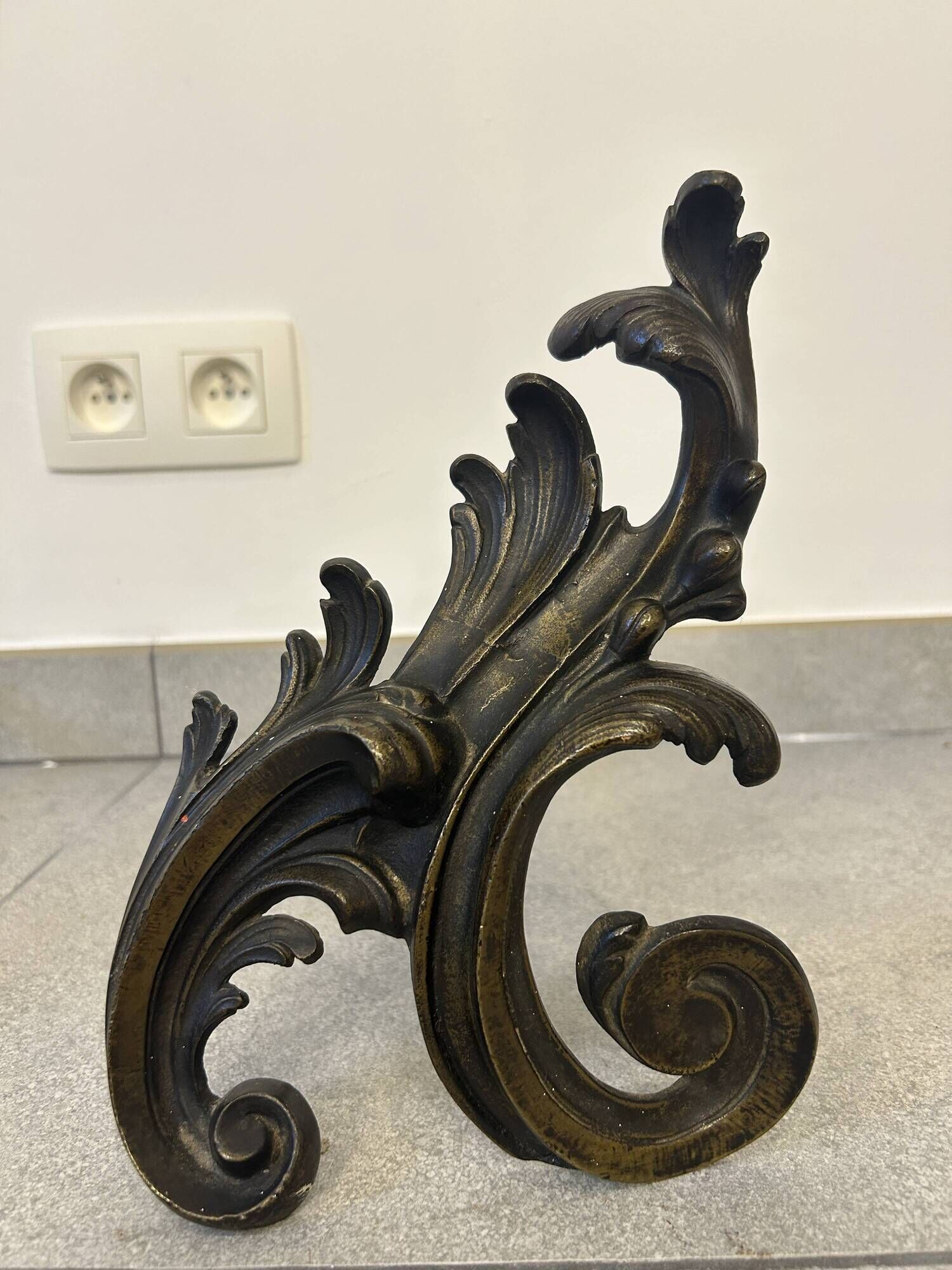 Beautiful pair of bronze andirons - 19th century