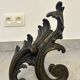 Beautiful pair of bronze andirons - 19th century