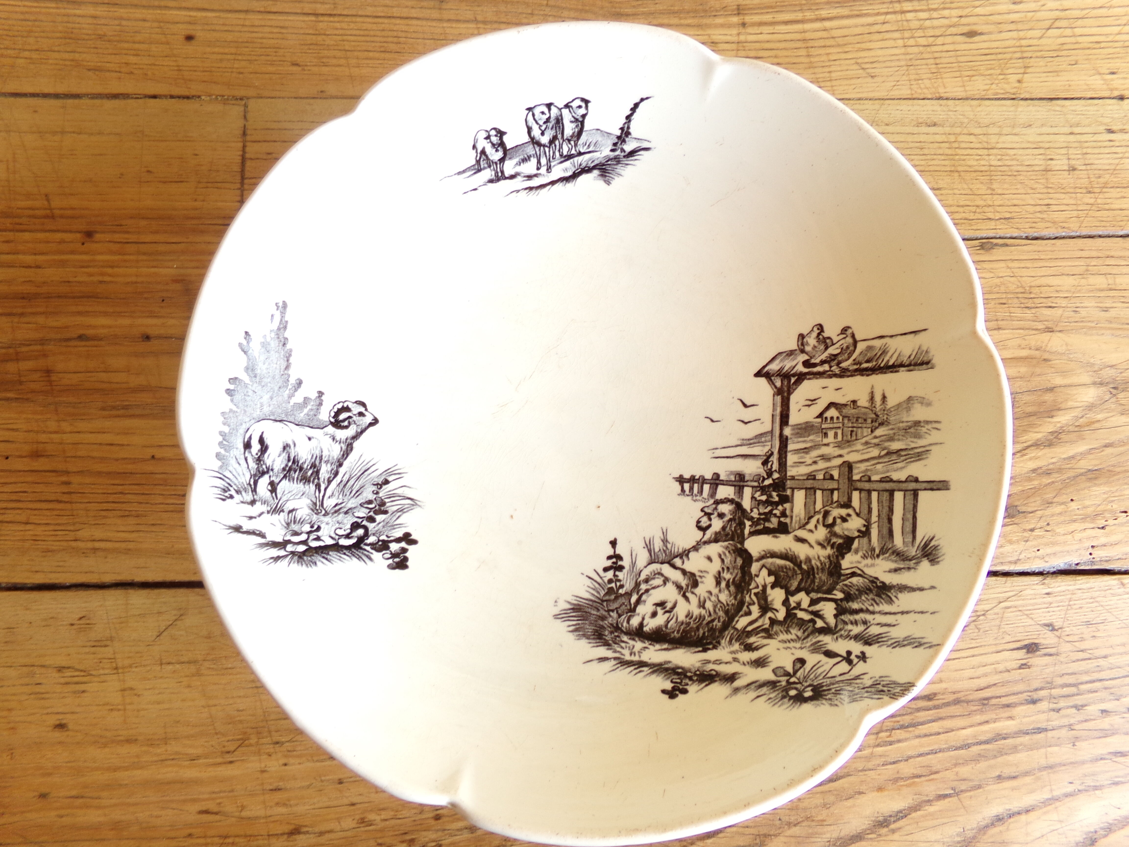 Antique compotier in rustic iron earth