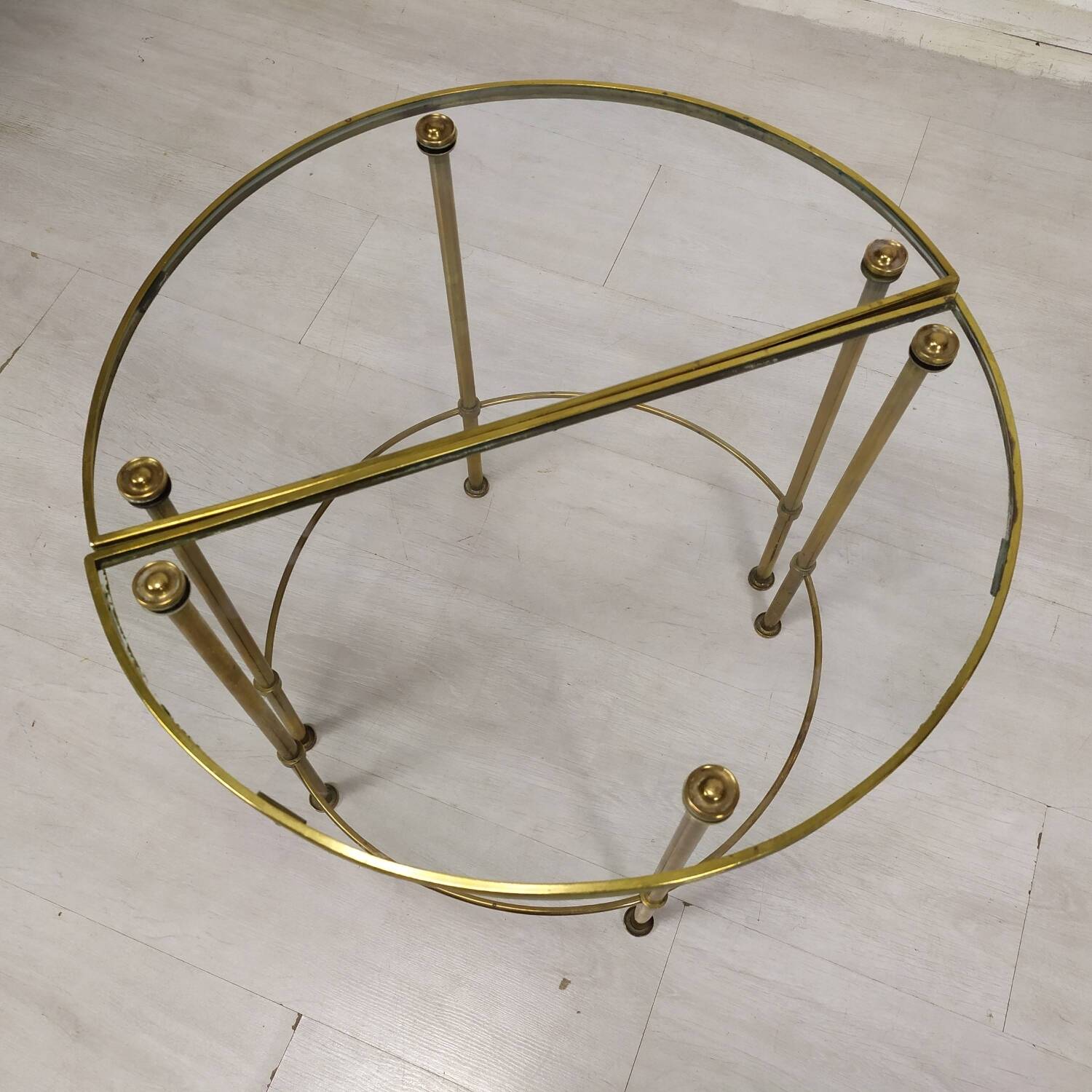 Golden brass coffee tables