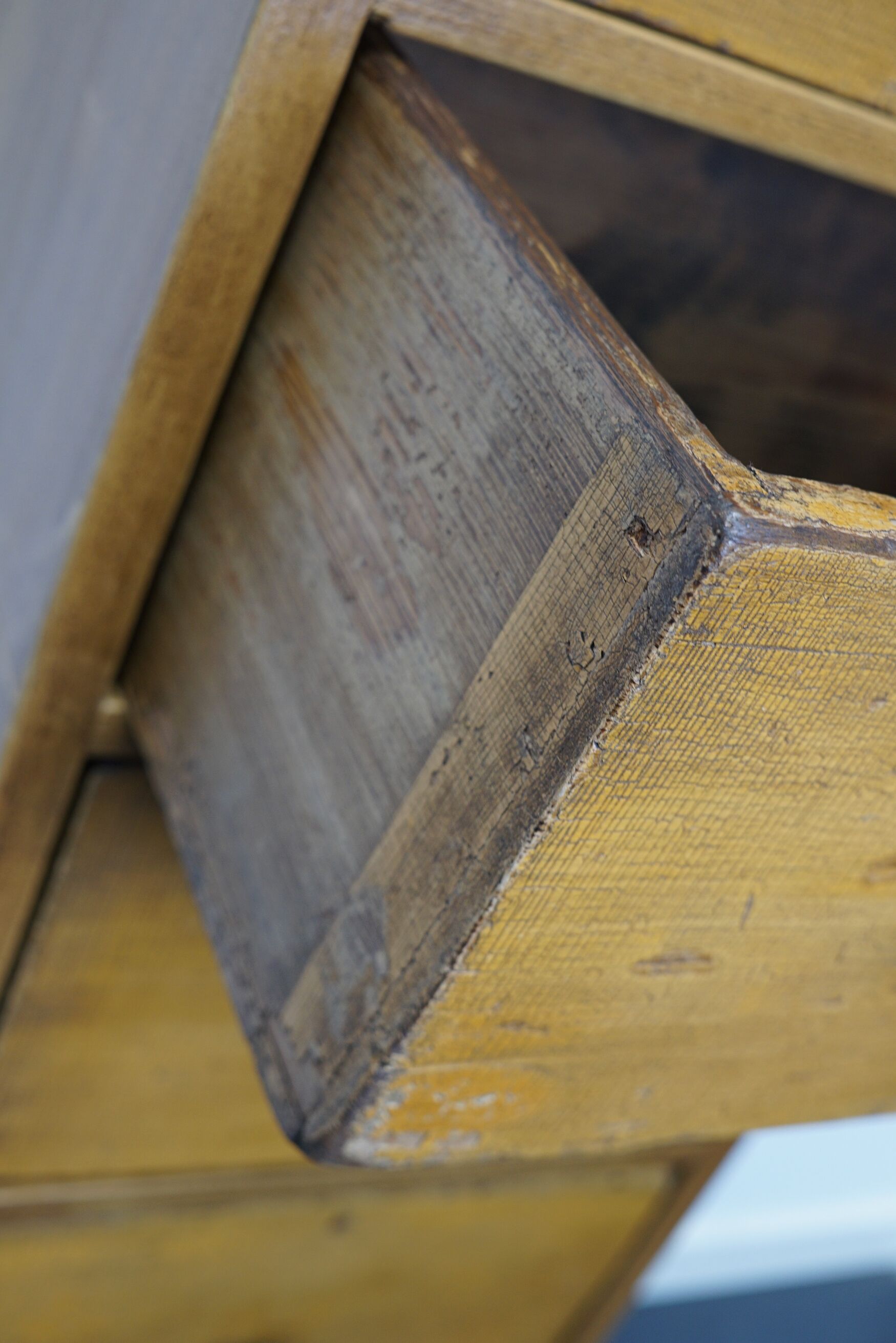 Antique dutch ochre drawer cabinet, early 20th century