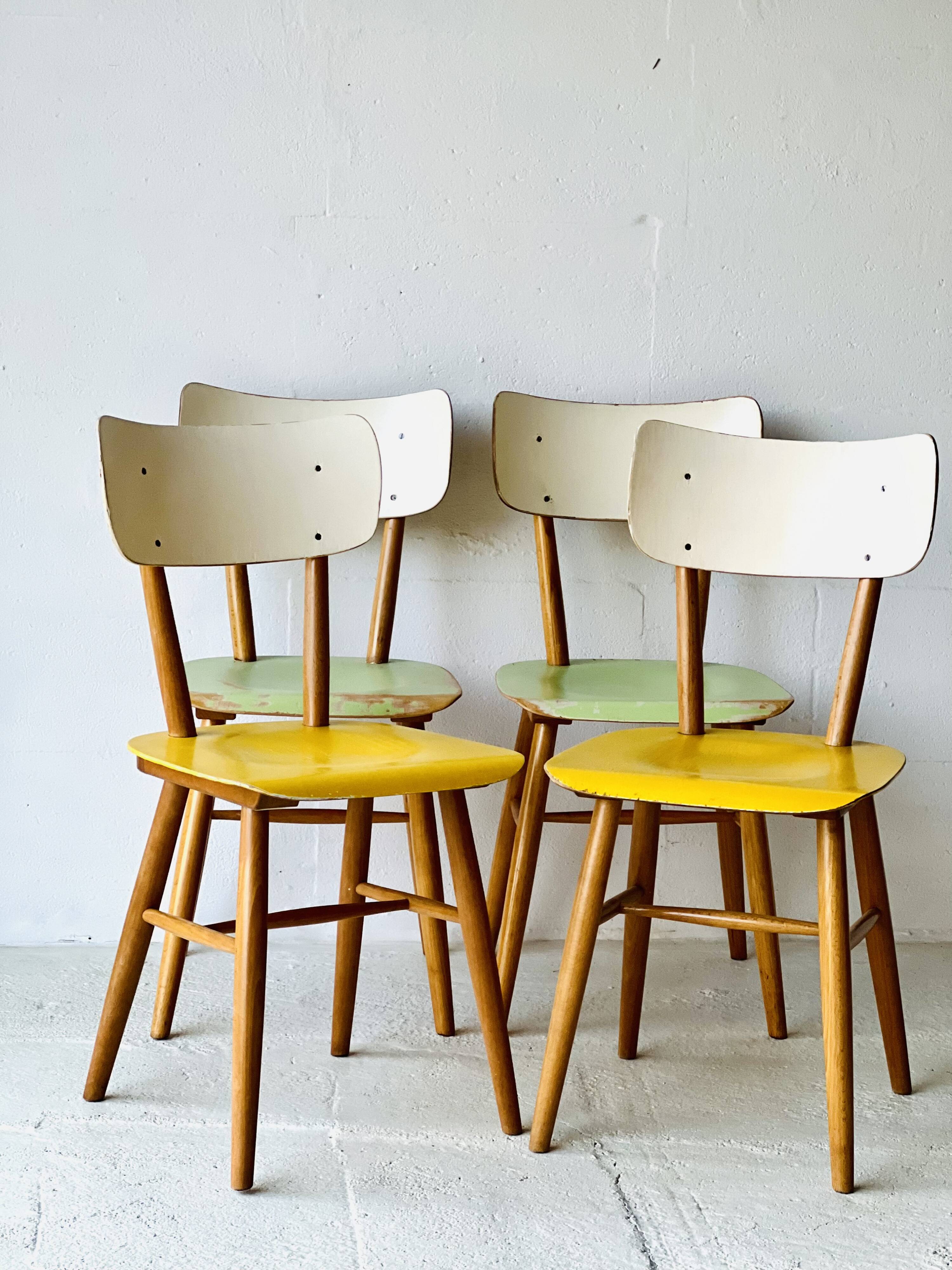 Chaises de bistro de Ton, lot de 4