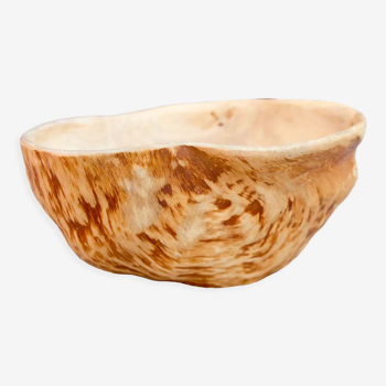 Old wooden bowl from Swedish Lapland Sami empty pocket