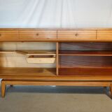 Scandinavian sideboard of blond wood and teak
