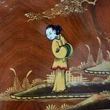 Cocktail bar furniture Tunbridge of London in brown and yellow wood, hand-painted, 1950s.