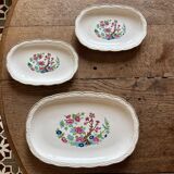 Set of 3 vintage relish dishes, "Indian Tree" model by Digoin
