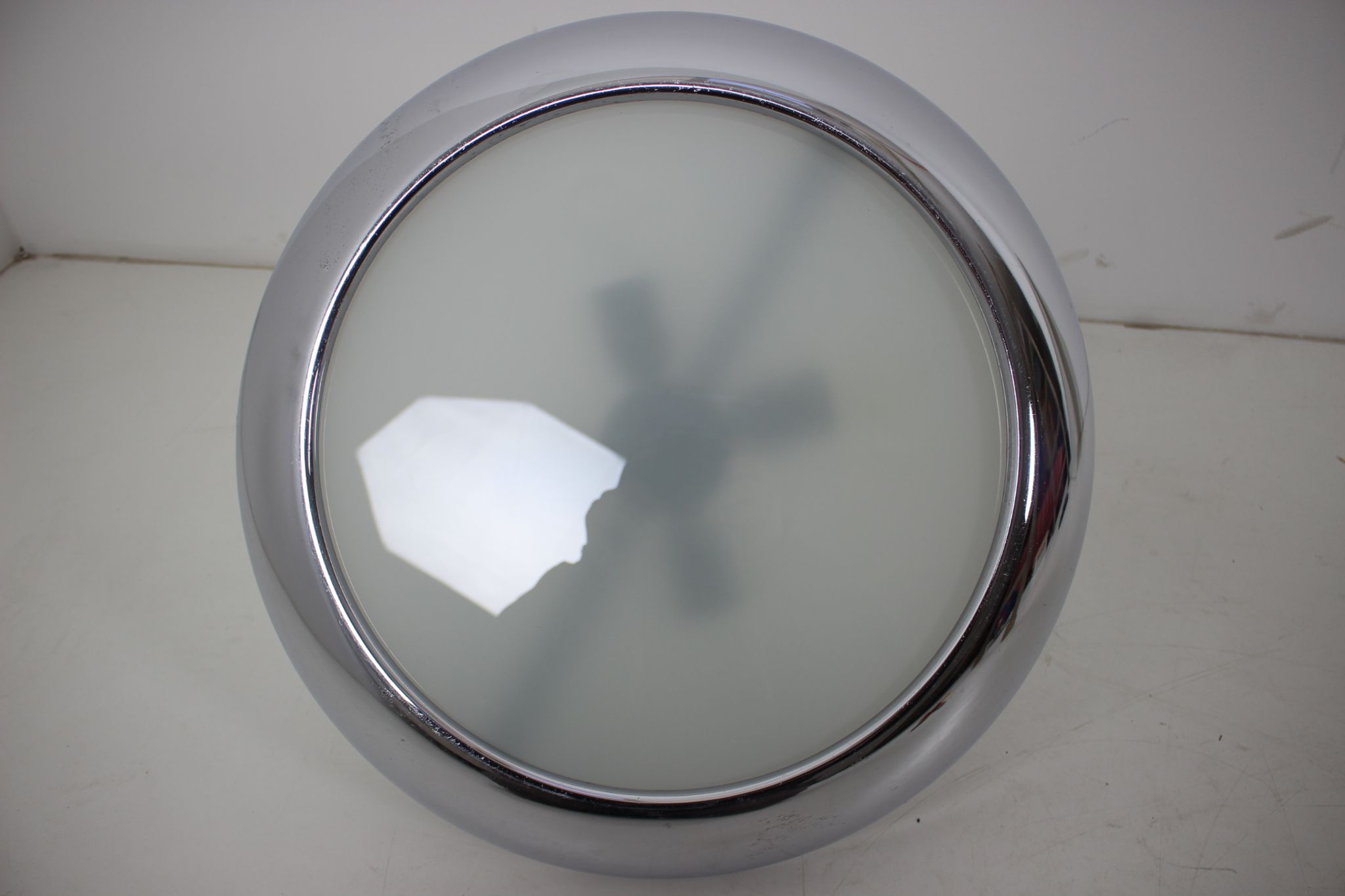 Functionalist chrome Pendant UFO by Josef Hurka for Napako, 1930s