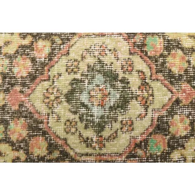 1970s Turkish Oushak Handmade Wool Cotton Orange Runner 94x383