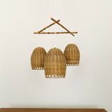 Wicker and Bamboo Cascading Lamp