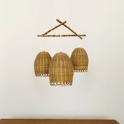 Wicker and Bamboo Cascading Lamp