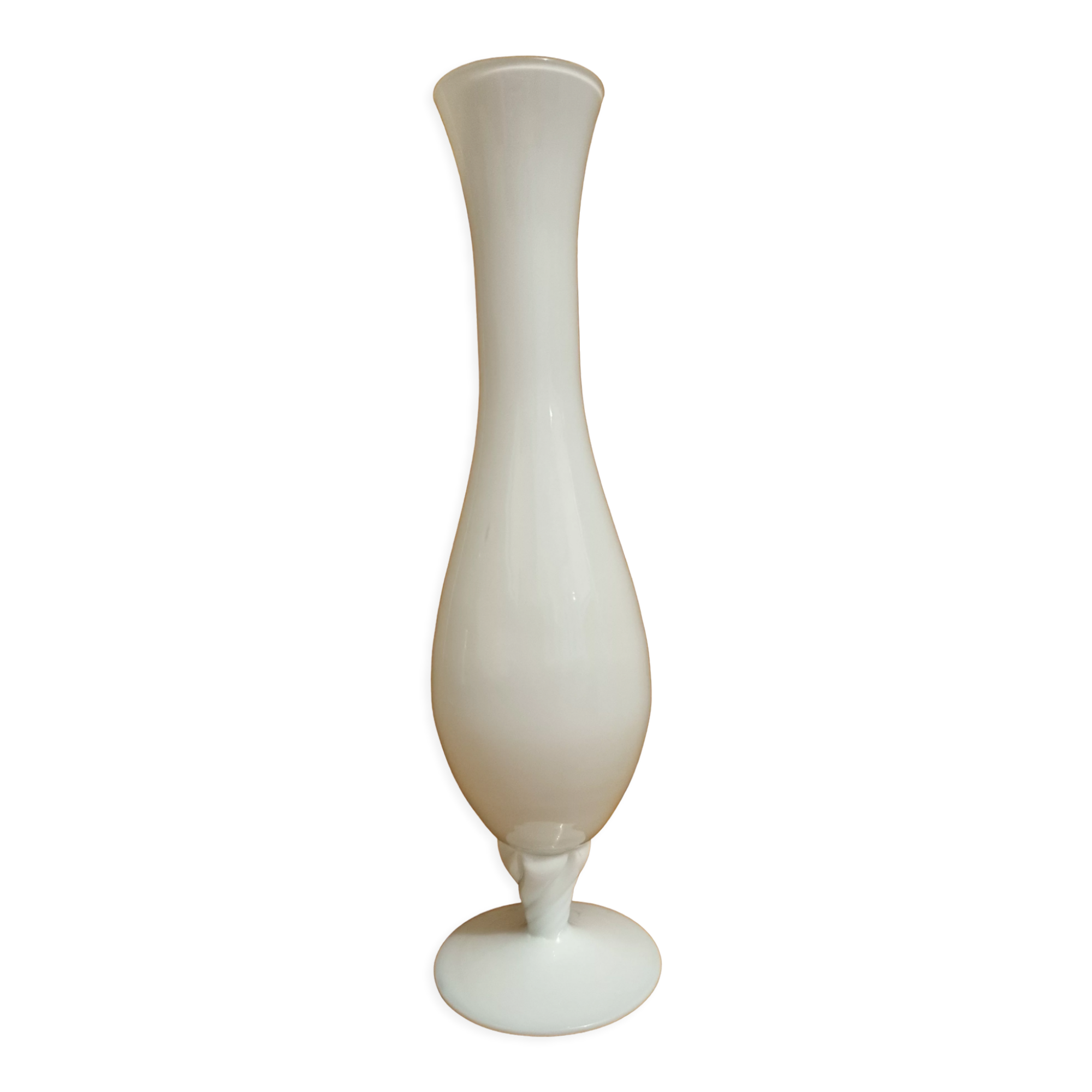 Vase soliflore en opaline blanche