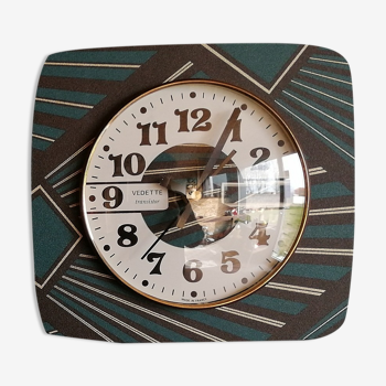 Vintage clock, wall clock "Black Transistor Star - Blue"