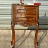 Small walnut bedside table in Louis XV style.