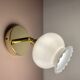 Applique globe vintage en opaline blanche