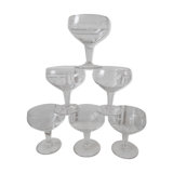 Lot of 6 crystal champagne glasses 50s