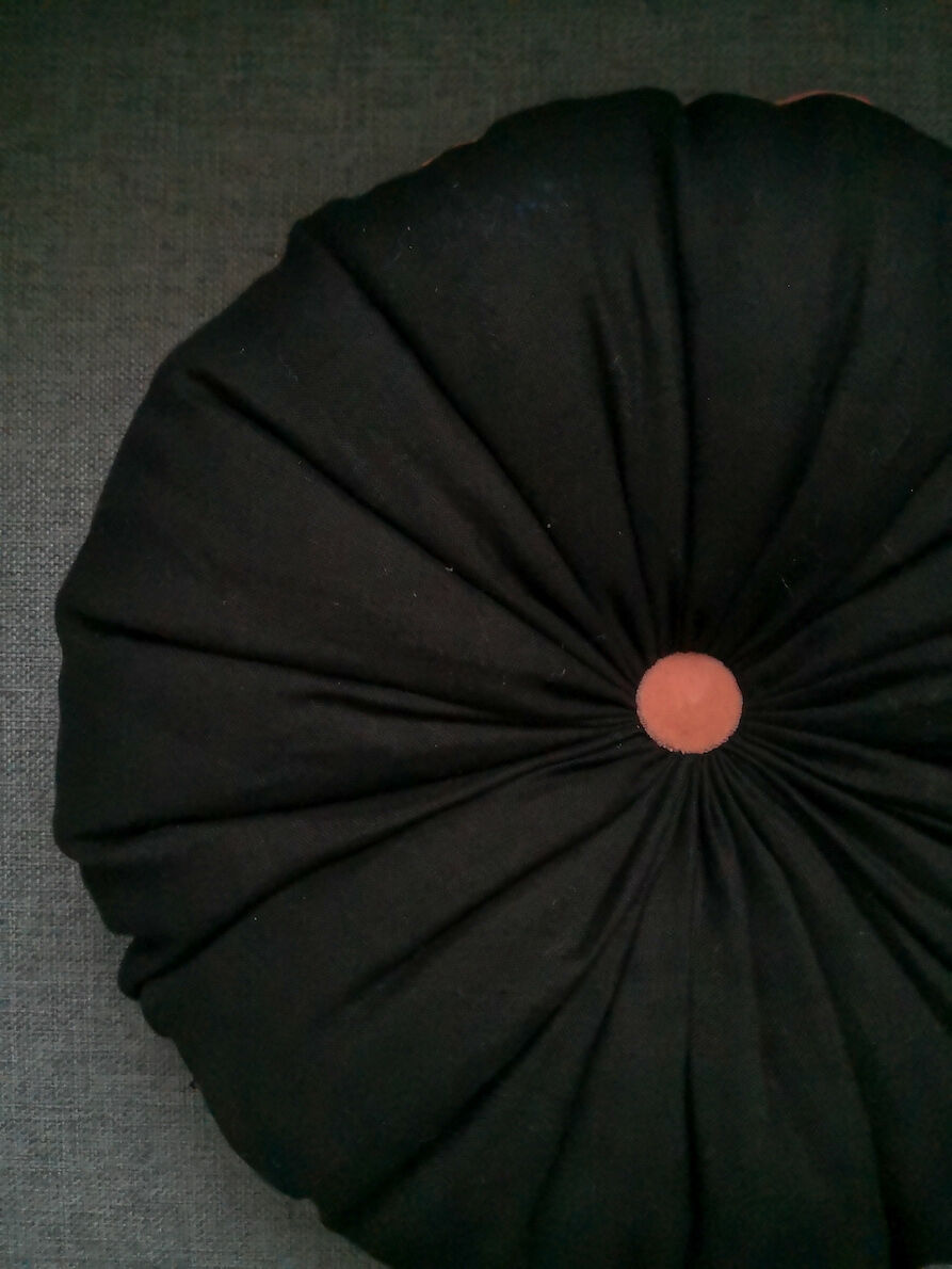 Clear pink round cushion