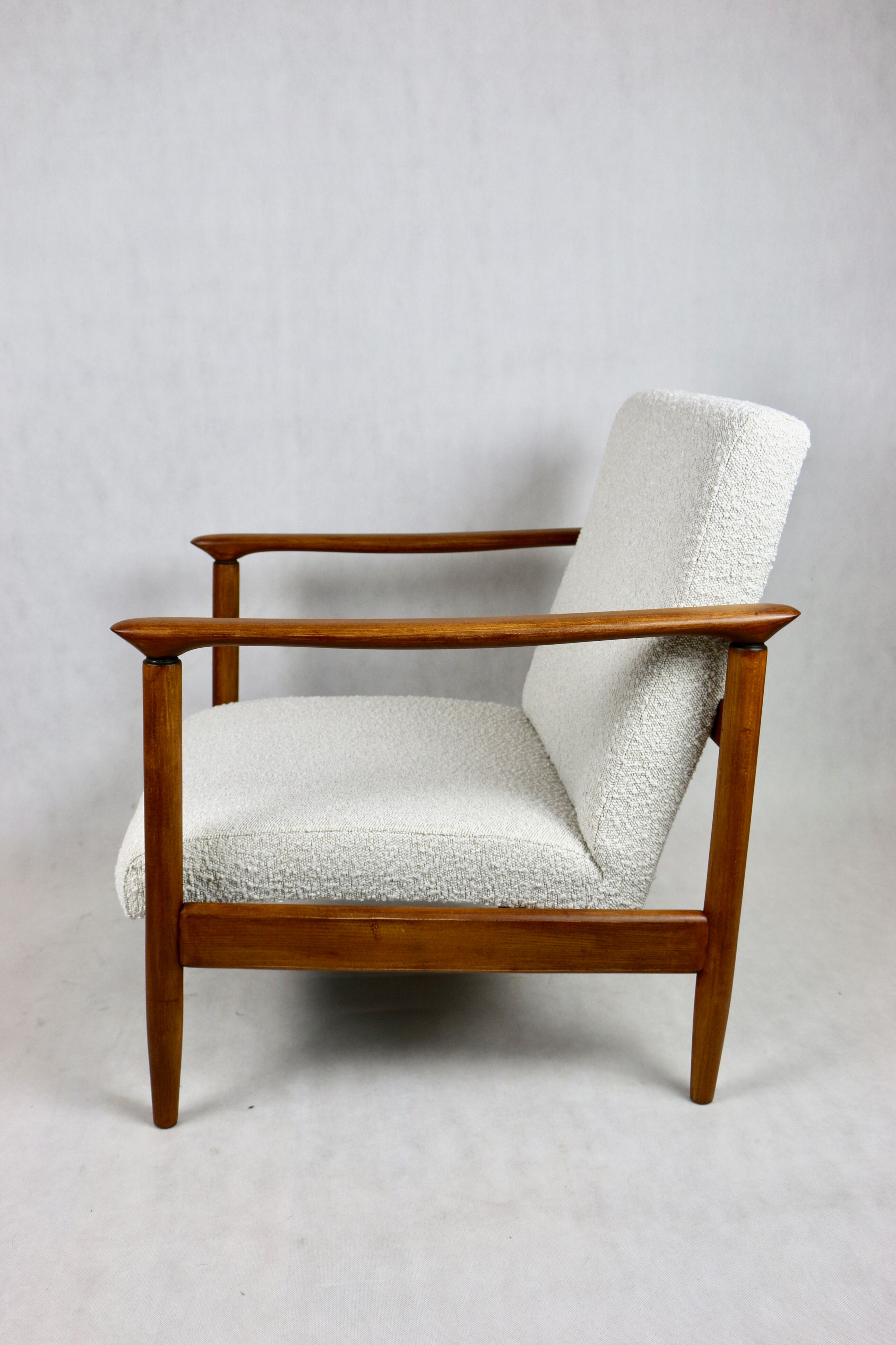 Fauteuil en laine bouclée, années 1970