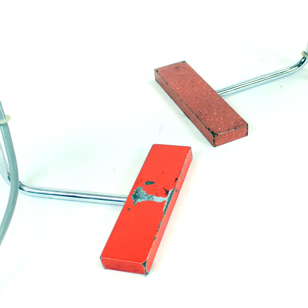 Paire de lampe métal rouge & chrome par Josef Hurka pour Napako circa 1960