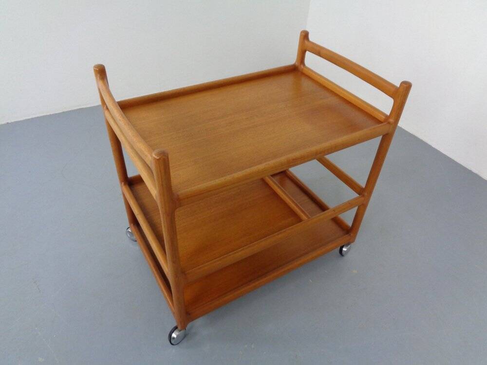 Danish Teak Serving Cart by Johannes Andersen for CFC Silkeborg, 1960s