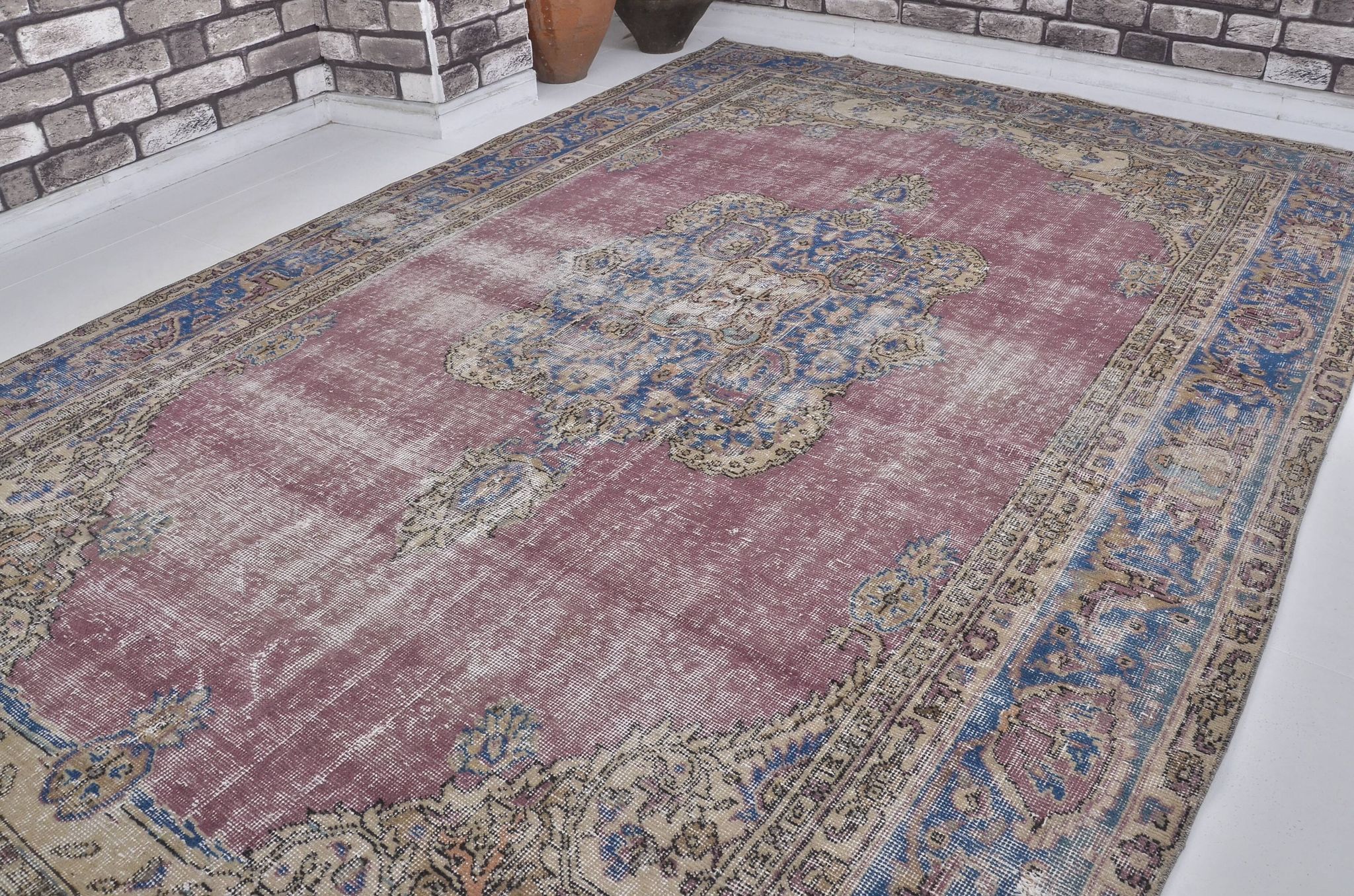 Tapis de salon Oushak noué à la main sku 1483