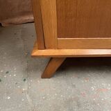 Armoire bois et rotin