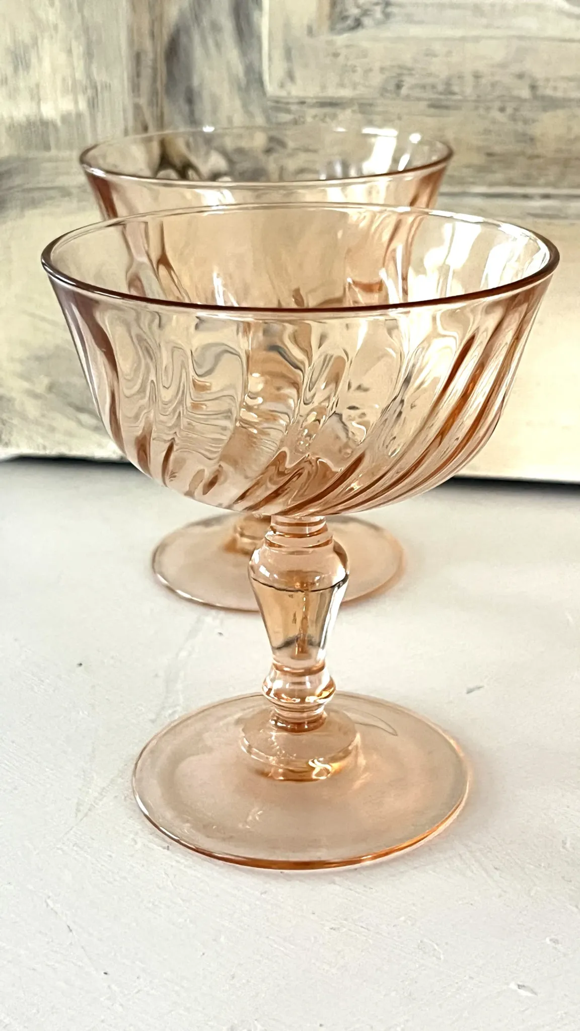 Champagne glasses – Vintage French Glass Set of 4