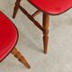 Lot de 3 chaises bois et skaï rougeTacoma par Baumann 1960