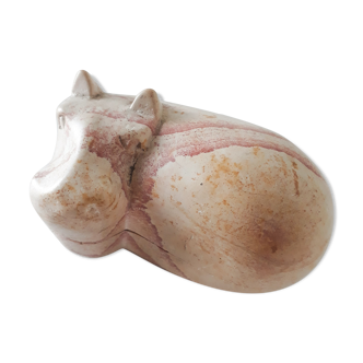 Stone box in the shape of a hippopotamus