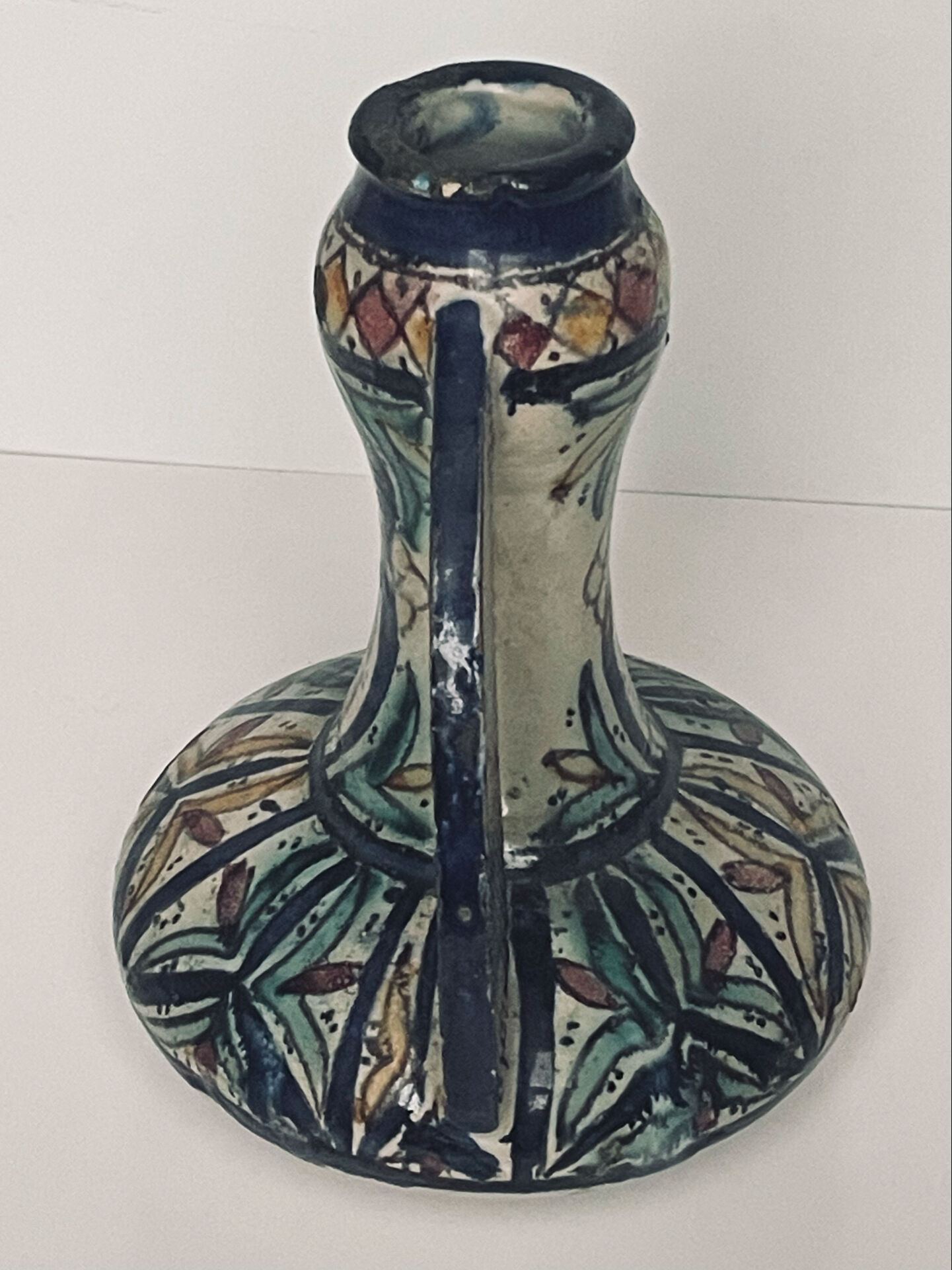 Polychrome earthenware jug, Fes, Morocco