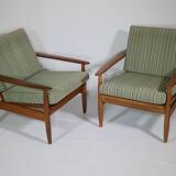 Danish Design Teak Armchair Set Mid-Century Armchair, Set of 2, 60s