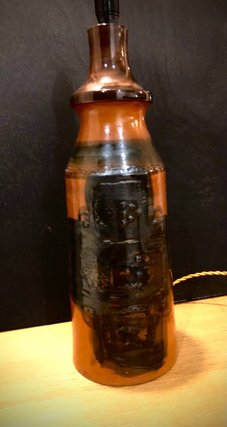 Large Danish ceramic lamp 1960 signed Hanne