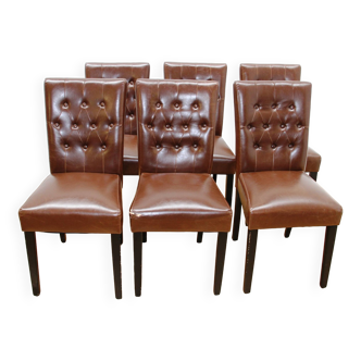 Suite of 6 dining chairs, Made