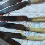 Laufert 12-piece dessert or cheese knife set with silver ferrule