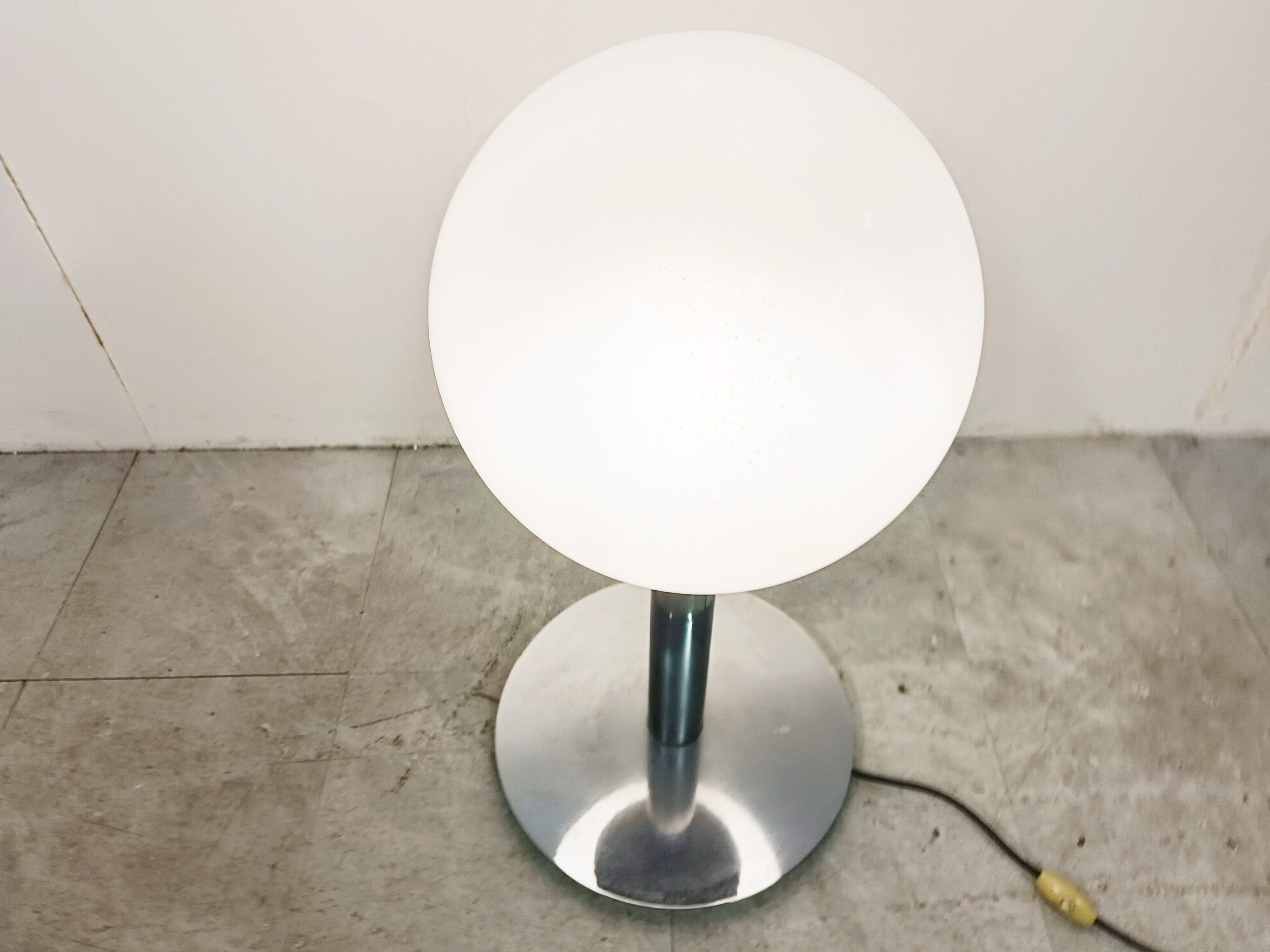 Italian glass and chrome table lamp, 1960s