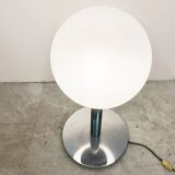 Lampe de table italienne en verre et chrome, années 1960
