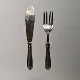 Antique 800/1000 silver carving set cutlery