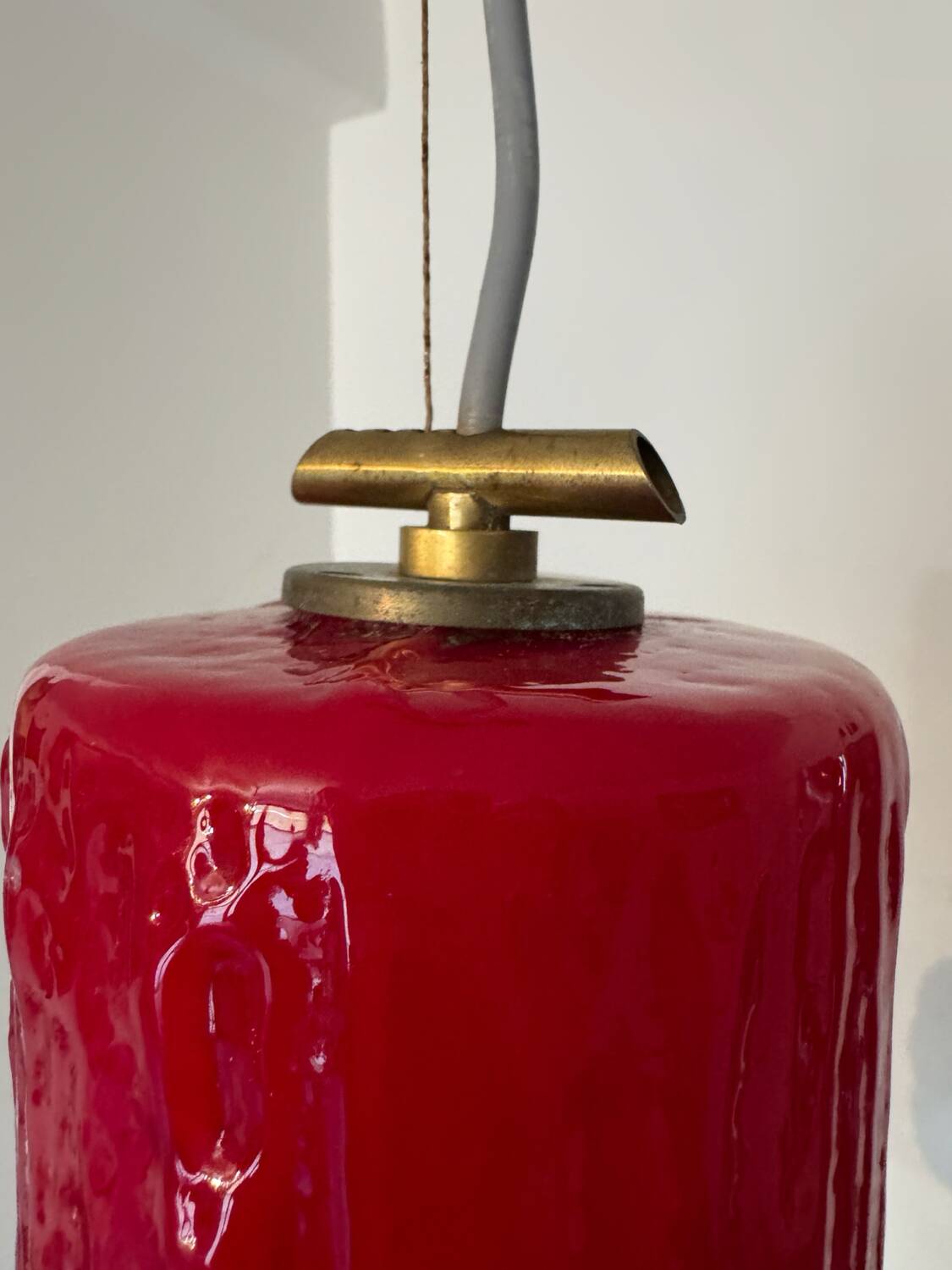 Brutalist glass paste chandelier from the 70s