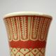Vase Chinois XXe céramique peinte main teinte inhabituelle rouge
