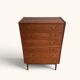 Chiffonnier danois vintage « tallboy » en placage teck
