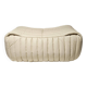 Cream leather ottoman/pouf by Annie Hieronimus for Cinna, 1970.