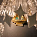 Vintage brass and murano glass wall lamp from Venini by Novaresi, Italy 1960s