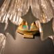 Vintage brass and murano glass wall lamp from Venini by Novaresi, Italy 1960s