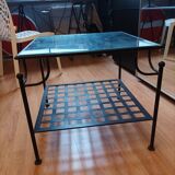 Table basse verre et fer forgé