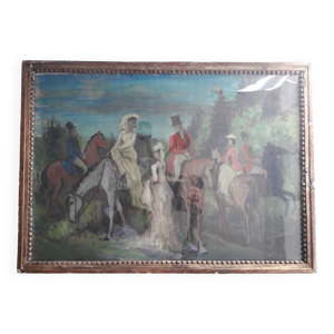 Tableau ancien à l'huile - une